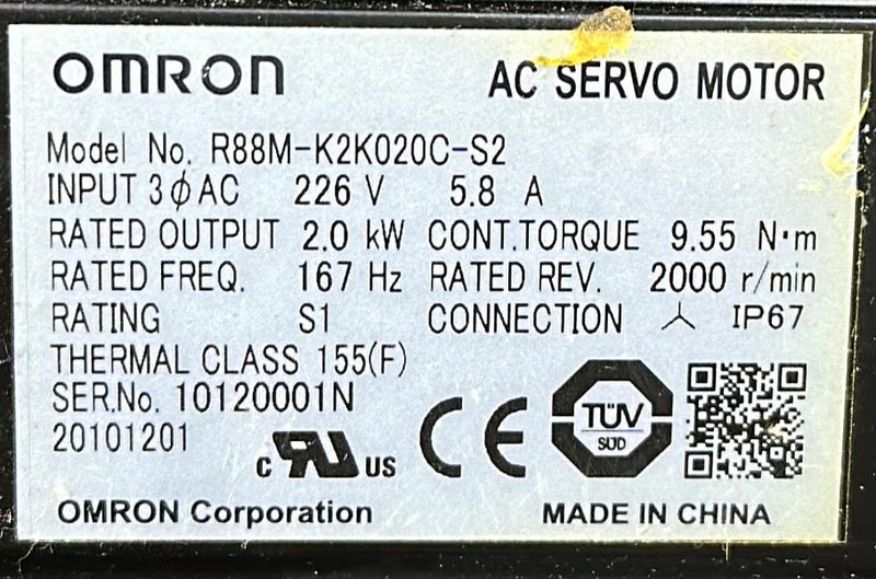 OMRON AC SERVO MOTOR  R88M-K2K020C-S2
