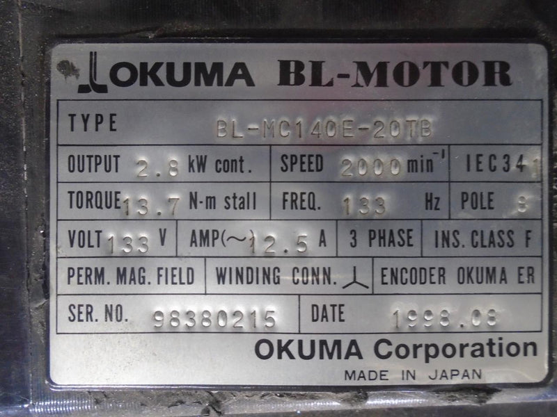 OKUMA BL-MOTOR   BL-MC140E-20TB