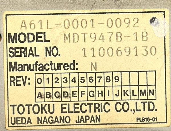 TOTOKU ELECTRIC MONITOR    A61L-0001-0092         MDT947B-1B
