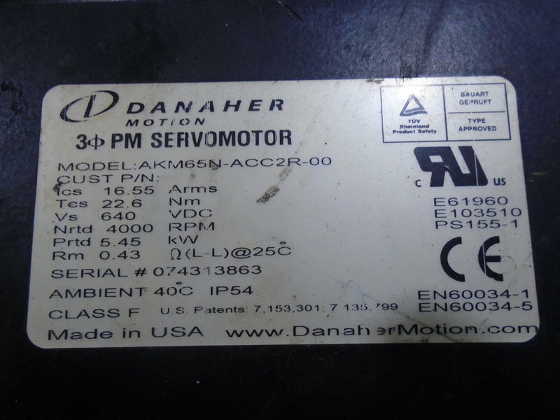 DANAHER MOTION MOTOR AKM65N-ACC2R-00