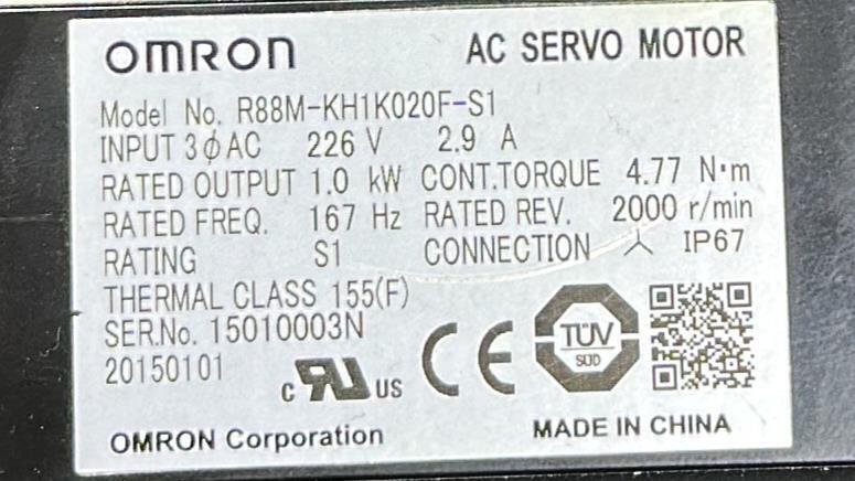 OMRON AC SERVO MOTOR  R88M-KH1K020F-S1
