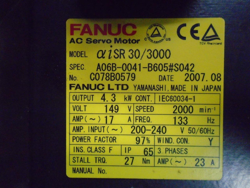 FANUC AC SERVO MOTOR A06B-0041-B605