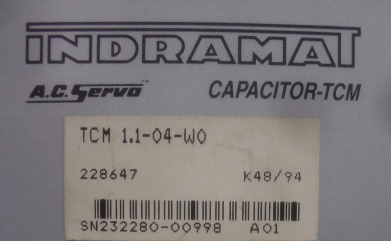 INDRAMAT A.C. SERVO CAPACITOR-TCM TCM1.1-04-W0