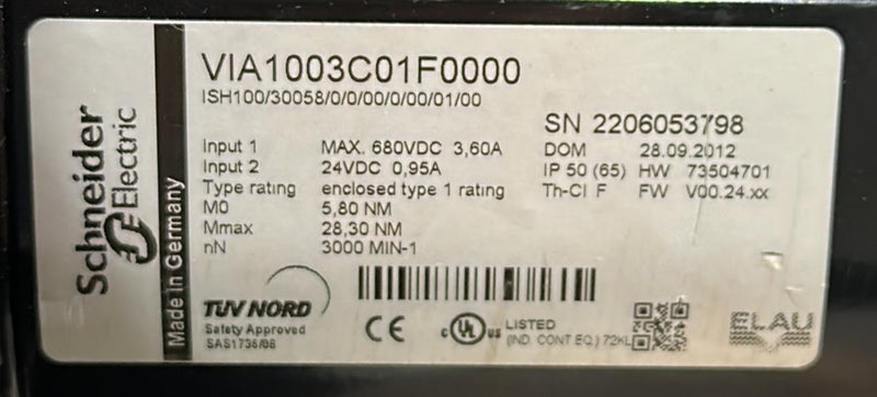 SCHNEIDER ELECTRIC MOTOR ISH100/30058/0/0/00/0/00/01/00