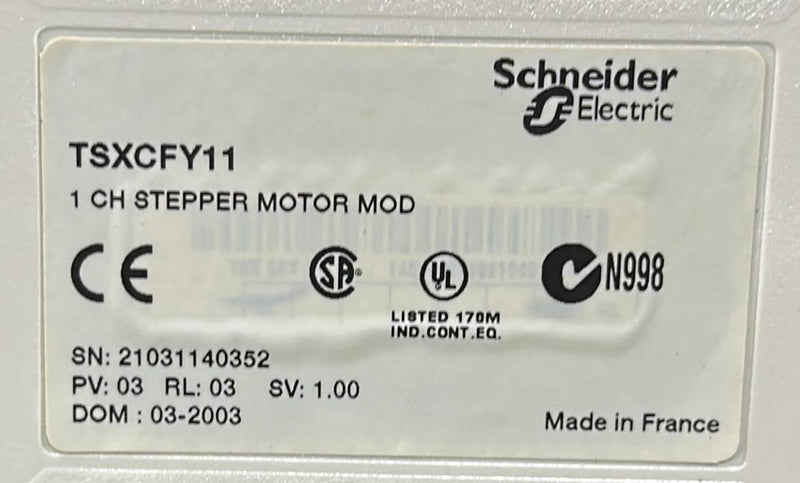 SCHNEIDER MOTION CONTROL MODULE    TSXCFY11