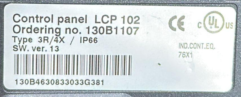 DANFOSS CONTROL PANEL LCP 102     130B1107