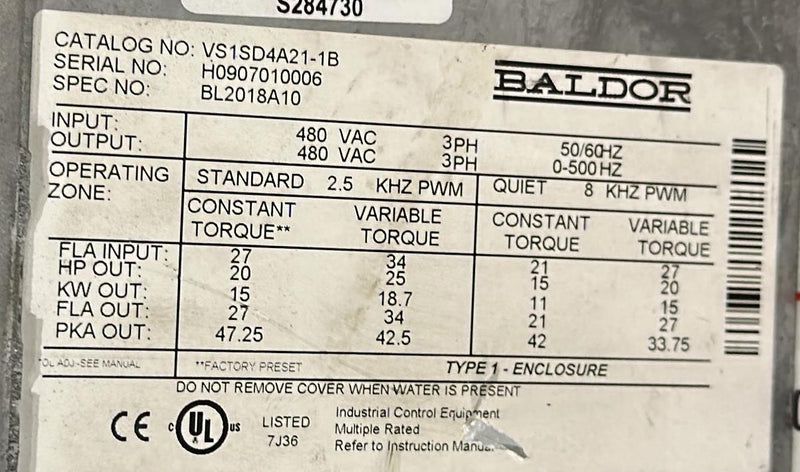 BALDOR DRIVE VS1SD4A21-1B