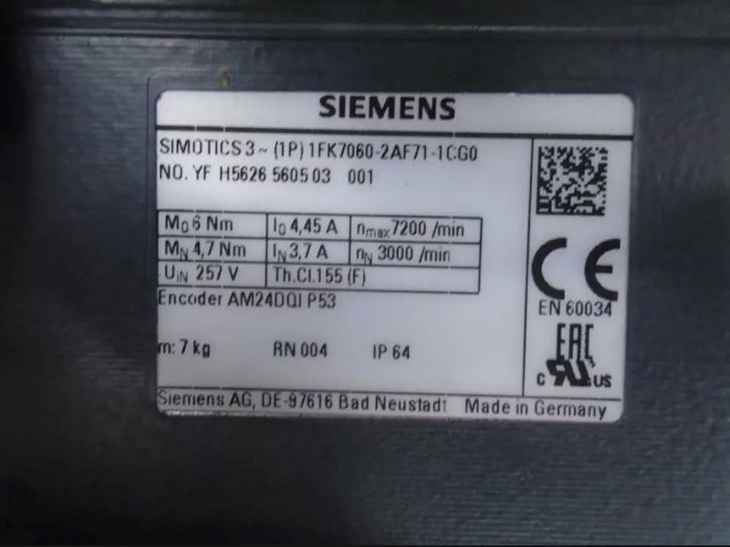 SIEMENS MOTOR  1FK7060-2AF71-1CG0