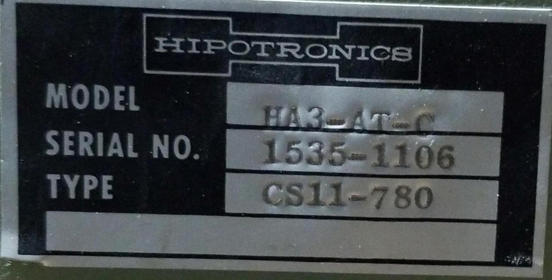 HIPOTRONICS AC HIPOT TESTER HA3-AT-C