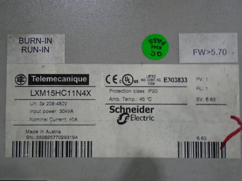 SCHNEIDER ELECTRIC INPUT MODULE  LXM15HC11N4X