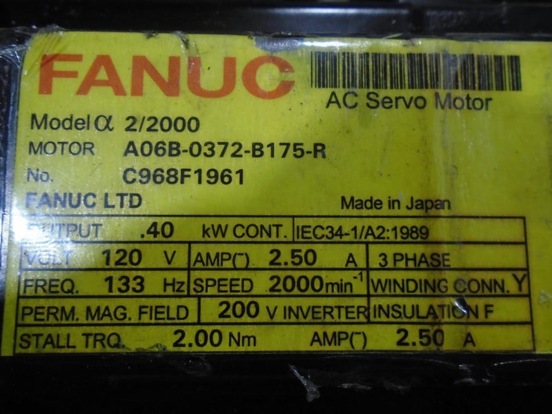 FANUC MOTOR  A06B-0372-B175-R