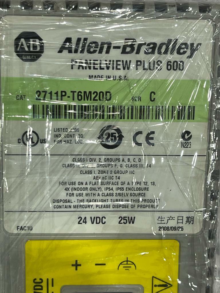 ALLEN BRADLEY PANELVIEW PLUS 2711P-T6M20D