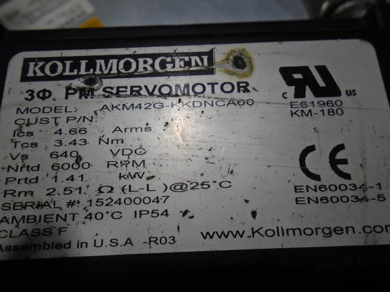 KOLLMORGEN SERVO MOTOR AKM42G-KKDNCA00