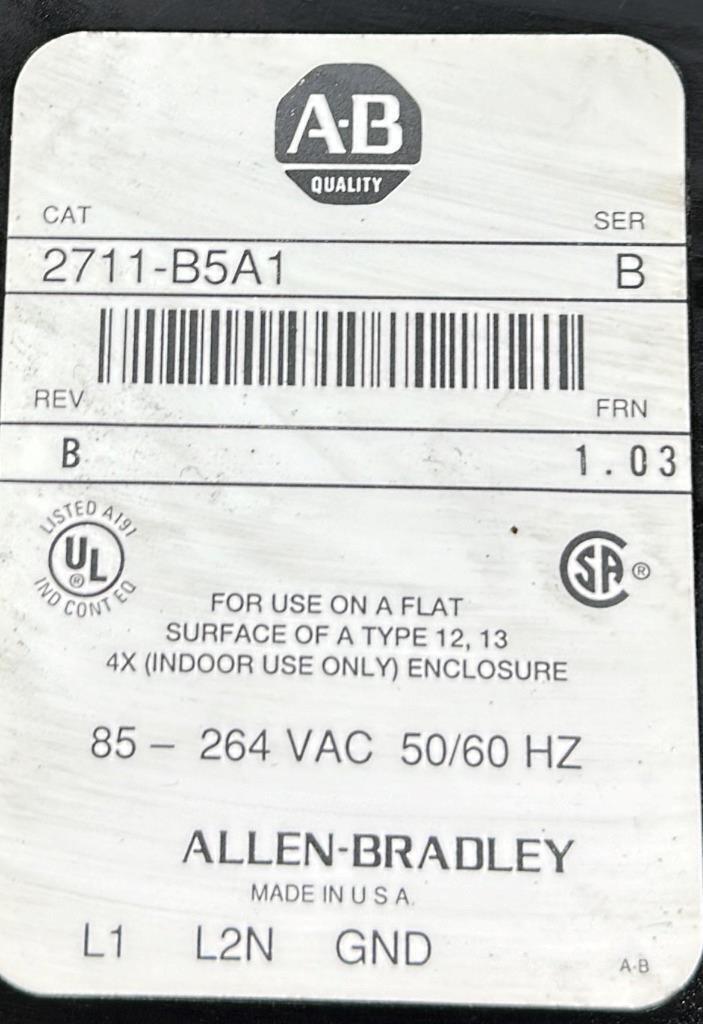 ALLEN BRADLEY 	PANELVIEW 550	2711-B5A1  SER B