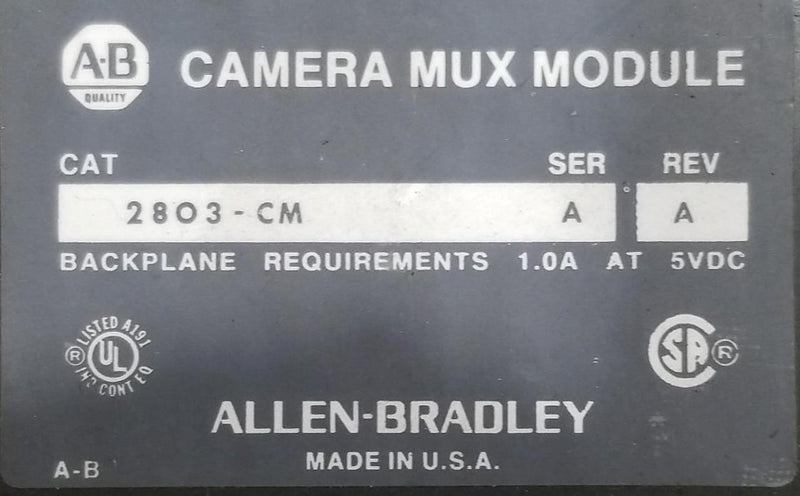 ALLEN BRADLEY CAMERA MUX MODULE  2803-CM SER A
