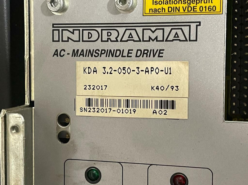 INDRAMAT SPINDLE DRIVE KDA 3.2-050-3-AP0-U1