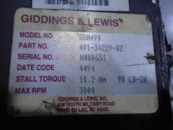 GIDDINGS AND LEWIS MOTOR SSM490