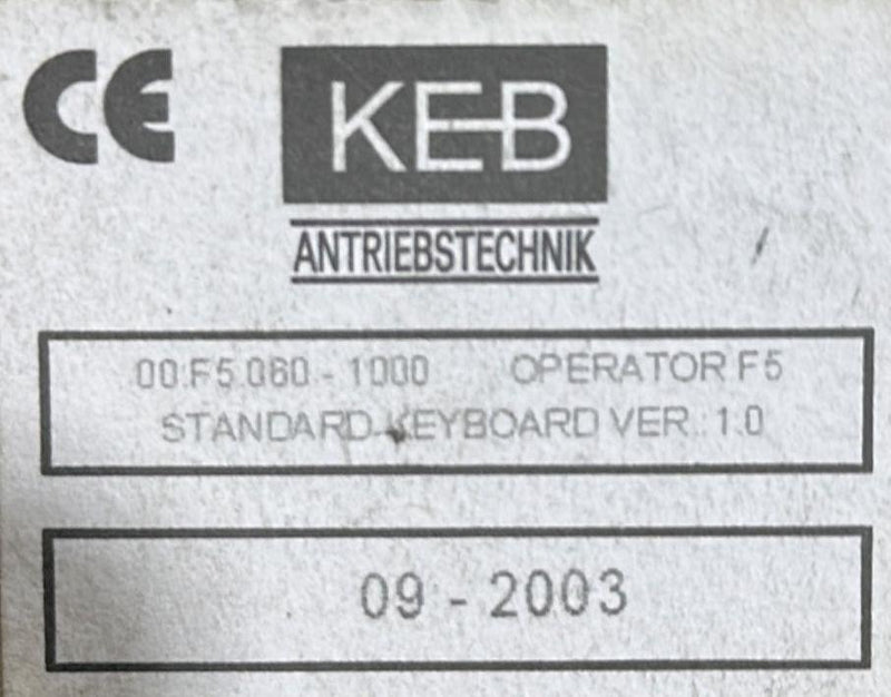 KEB DIGITAL OPERATOR KEYPAD    00.F5.060-1000