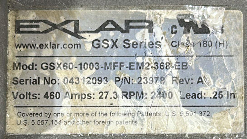 EXLAR MOTOR GSX60-1003-MFF-EM2-368-EB