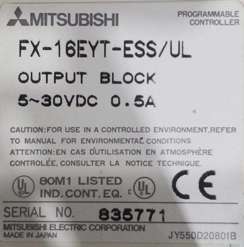 MITSUBISHI PROGRAMMABLE CONTROLLER FX-16EYT-ESS/UL