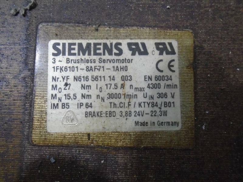 SIEMENS MOTOR 1FK6101-8AF71-1AH0