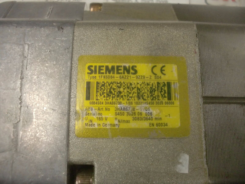 SIEMENS SERVO MOTOR       1FK6084-6AZ21-9ZZ9-ZS04