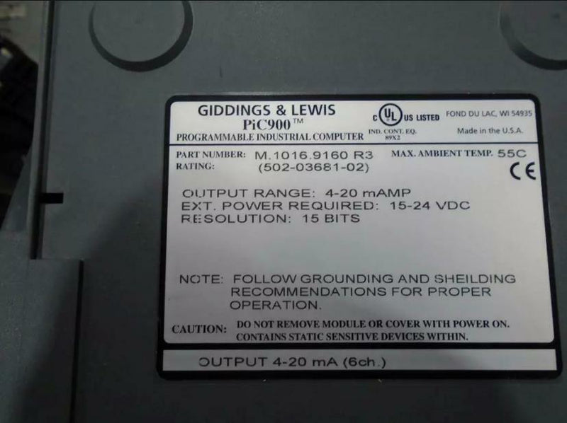 GIDDINGS & LEWIS PiC 900 502-03681-02