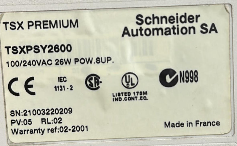 SCHNEIDER POWER SUPPLY MODULE  TSXPSY2600