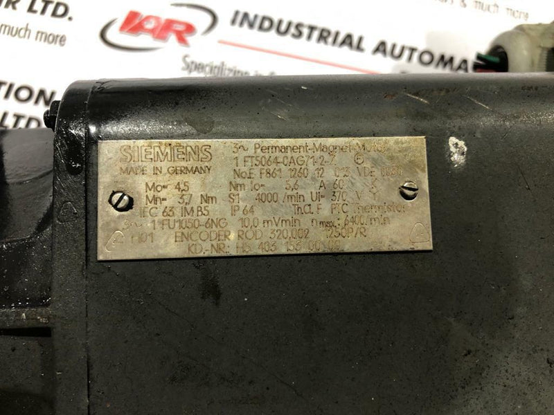 SIEMENS SERVO MOTOR  1FT5064-0AG71-2-Z