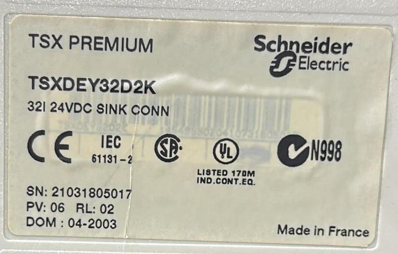 SCHNEIDER DIGITAL INPUT MODULE    TSXDEY32D2K