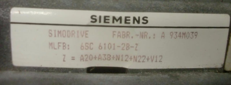 SIEMENS SIMO DRIVE 6SC6101-2B-Z