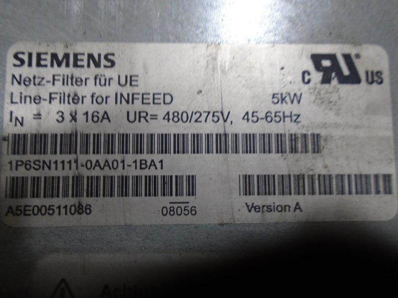 SIEMENS FILTER MODULE 6SN1111-0AA01-1BA1