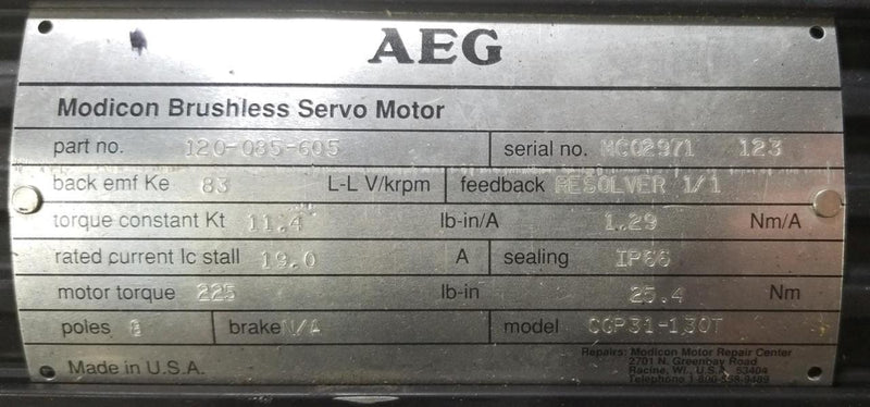 AEG SERVO MOTOR 120-085-605