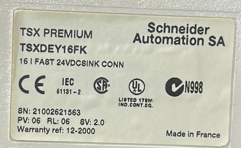 SCHNEIDER  INPUT MODULE    TSXDEY16FK