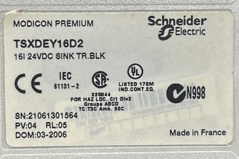 SCHNEIDER INPUT MODULE  TSXDEY16D2