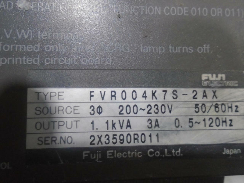 FUJI ELECTRIC FVR DRIVE FVR004K7S-2AX